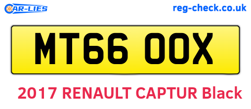 MT66OOX are the vehicle registration plates.