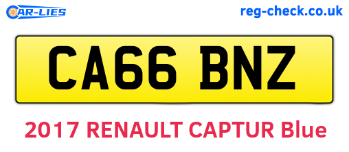 CA66BNZ are the vehicle registration plates.