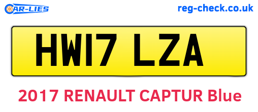 HW17LZA are the vehicle registration plates.