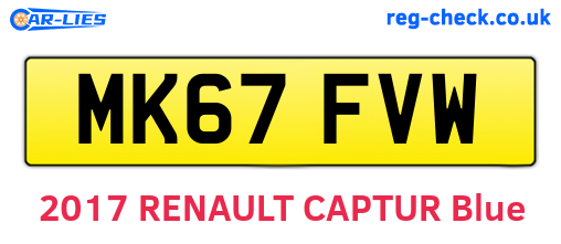 MK67FVW are the vehicle registration plates.