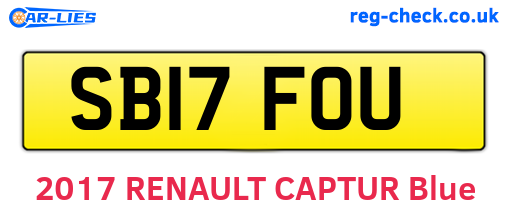 SB17FOU are the vehicle registration plates.