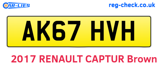 AK67HVH are the vehicle registration plates.