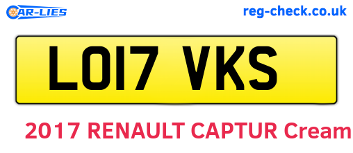 LO17VKS are the vehicle registration plates.