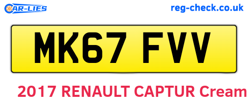 MK67FVV are the vehicle registration plates.