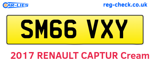 SM66VXY are the vehicle registration plates.