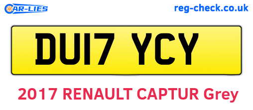 DU17YCY are the vehicle registration plates.