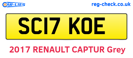 SC17KOE are the vehicle registration plates.