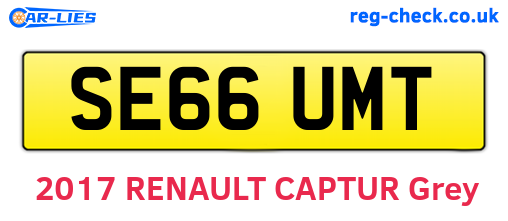 SE66UMT are the vehicle registration plates.