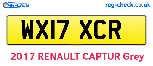 WX17XCR are the vehicle registration plates.