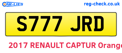 S777JRD are the vehicle registration plates.