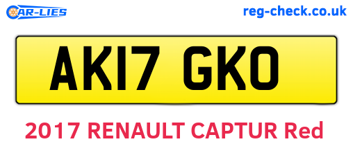 AK17GKO are the vehicle registration plates.