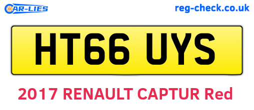 HT66UYS are the vehicle registration plates.