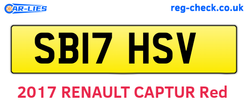 SB17HSV are the vehicle registration plates.