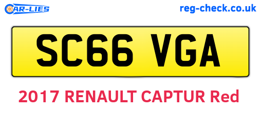 SC66VGA are the vehicle registration plates.