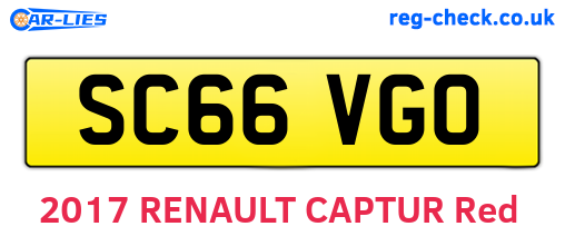 SC66VGO are the vehicle registration plates.