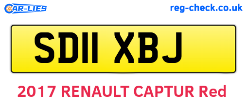 SD11XBJ are the vehicle registration plates.