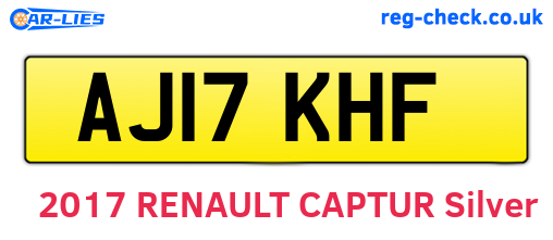 AJ17KHF are the vehicle registration plates.