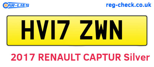 HV17ZWN are the vehicle registration plates.