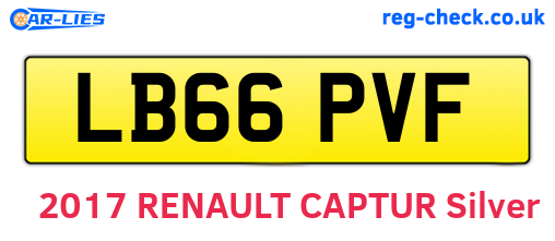 LB66PVF are the vehicle registration plates.