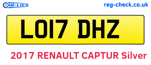 LO17DHZ are the vehicle registration plates.