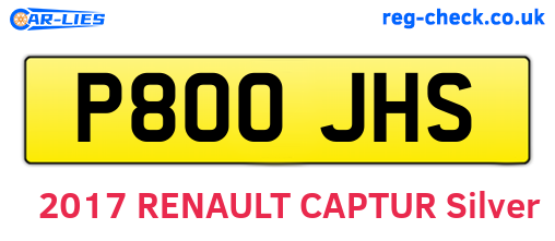 P800JHS are the vehicle registration plates.
