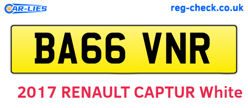 BA66VNR are the vehicle registration plates.
