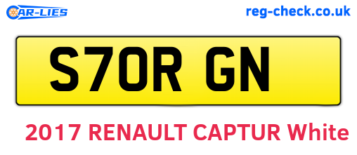S70RGN are the vehicle registration plates.
