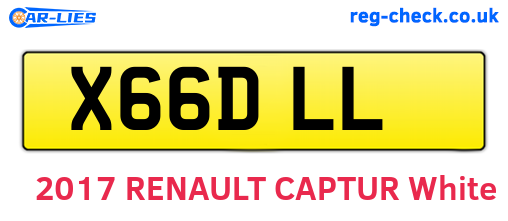 X66DLL are the vehicle registration plates.
