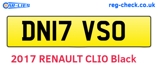 DN17VSO are the vehicle registration plates.