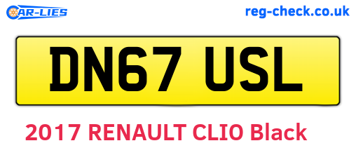 DN67USL are the vehicle registration plates.
