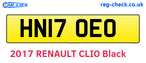 HN17OEO are the vehicle registration plates.