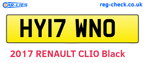 HY17WNO are the vehicle registration plates.