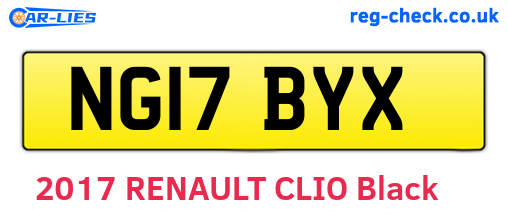 NG17BYX are the vehicle registration plates.