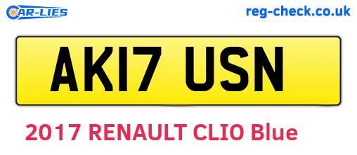 AK17USN are the vehicle registration plates.