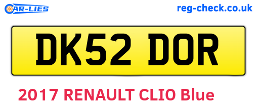 DK52DOR are the vehicle registration plates.