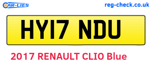 HY17NDU are the vehicle registration plates.