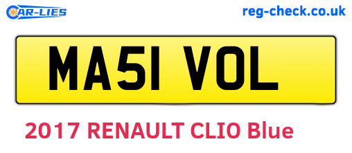 MA51VOL are the vehicle registration plates.