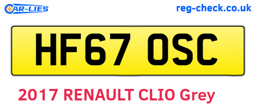 HF67OSC are the vehicle registration plates.