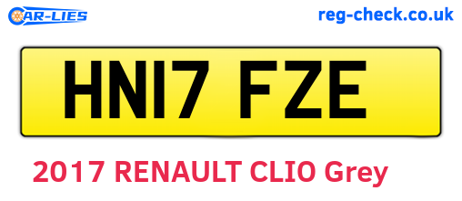 HN17FZE are the vehicle registration plates.