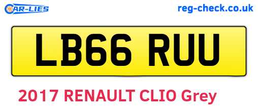 LB66RUU are the vehicle registration plates.