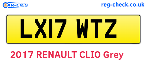 LX17WTZ are the vehicle registration plates.