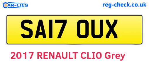 SA17OUX are the vehicle registration plates.