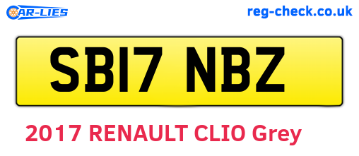 SB17NBZ are the vehicle registration plates.