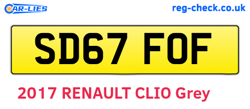 SD67FOF are the vehicle registration plates.
