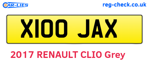 X100JAX are the vehicle registration plates.