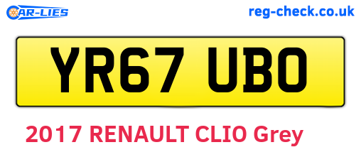 YR67UBO are the vehicle registration plates.