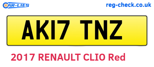 AK17TNZ are the vehicle registration plates.