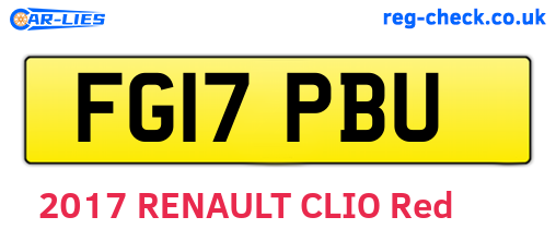 FG17PBU are the vehicle registration plates.