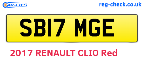 SB17MGE are the vehicle registration plates.