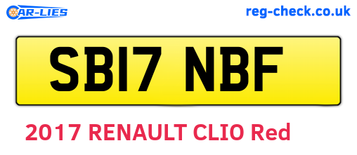 SB17NBF are the vehicle registration plates.